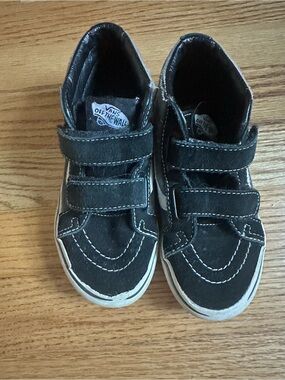 Vans Kids Black High-Top Velcro Sneakers